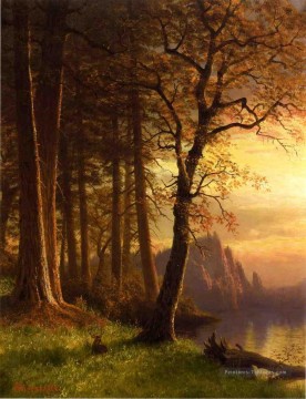 Coucher de soleil en Californie Yosemite Albert Bierstadt Peinture à l'huile